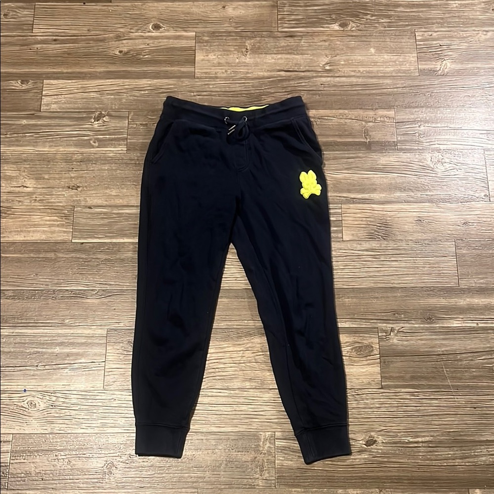 Psycho Bunny Black and Green Joggers with Tapered Fit